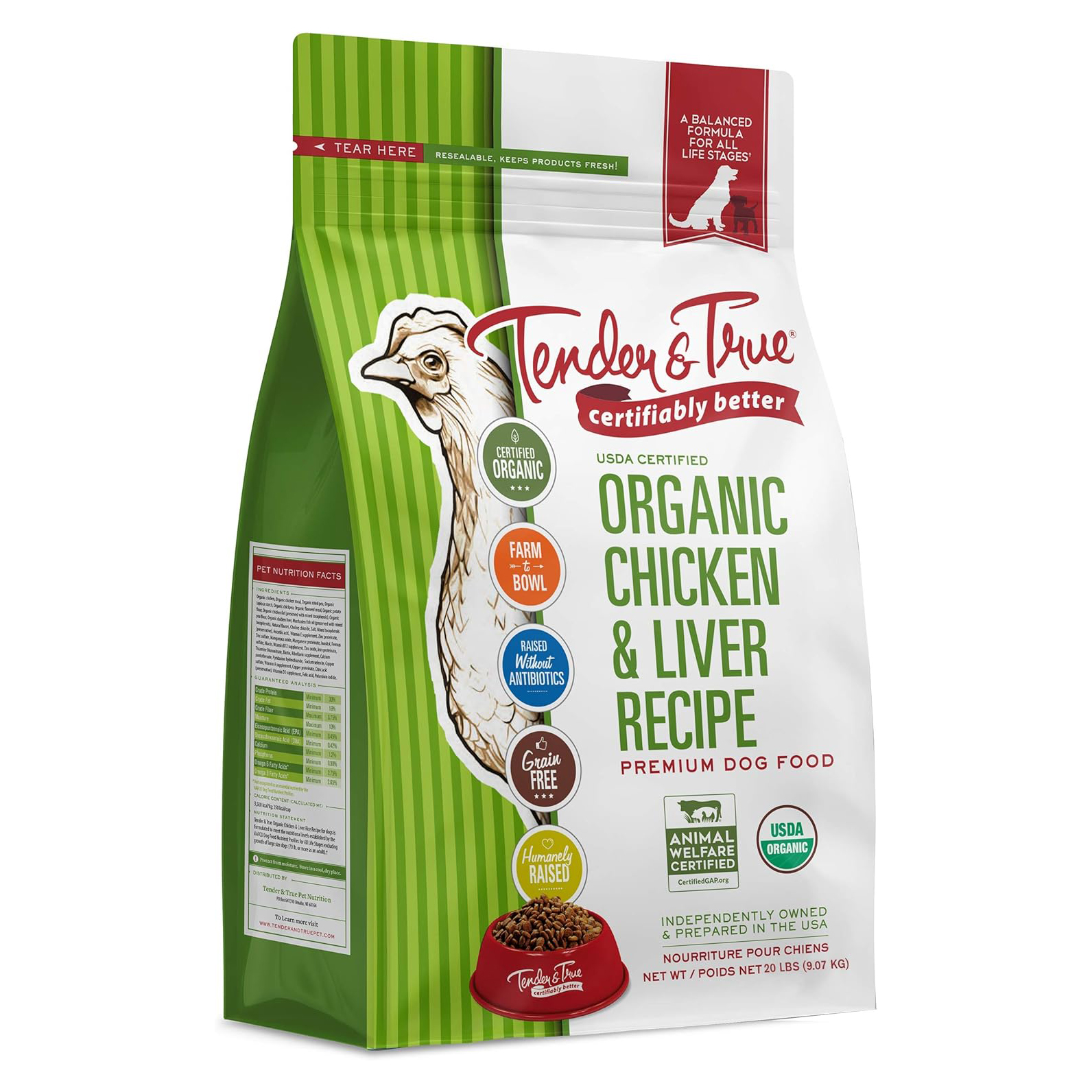 Tender & True Organic Grain-Free Chicken & Liver