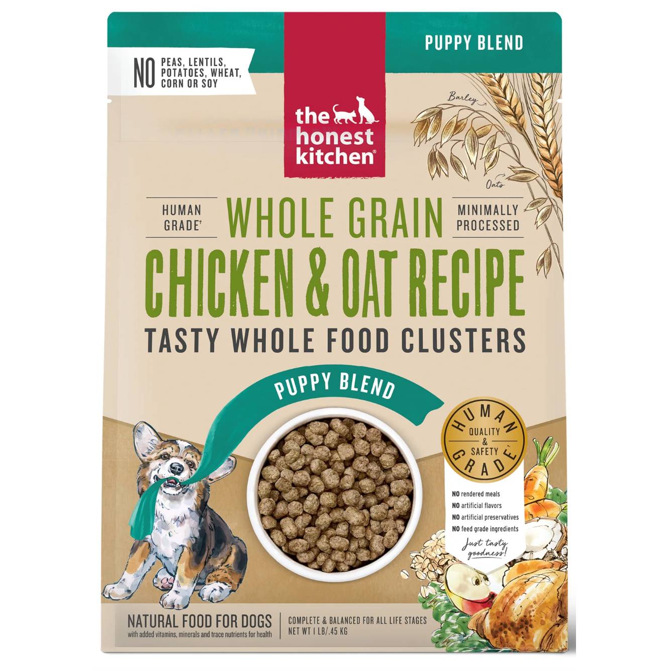 The Honest Kitchen Food Clusters Whole Grain Chicken & Oat Recipe Puppy Blend