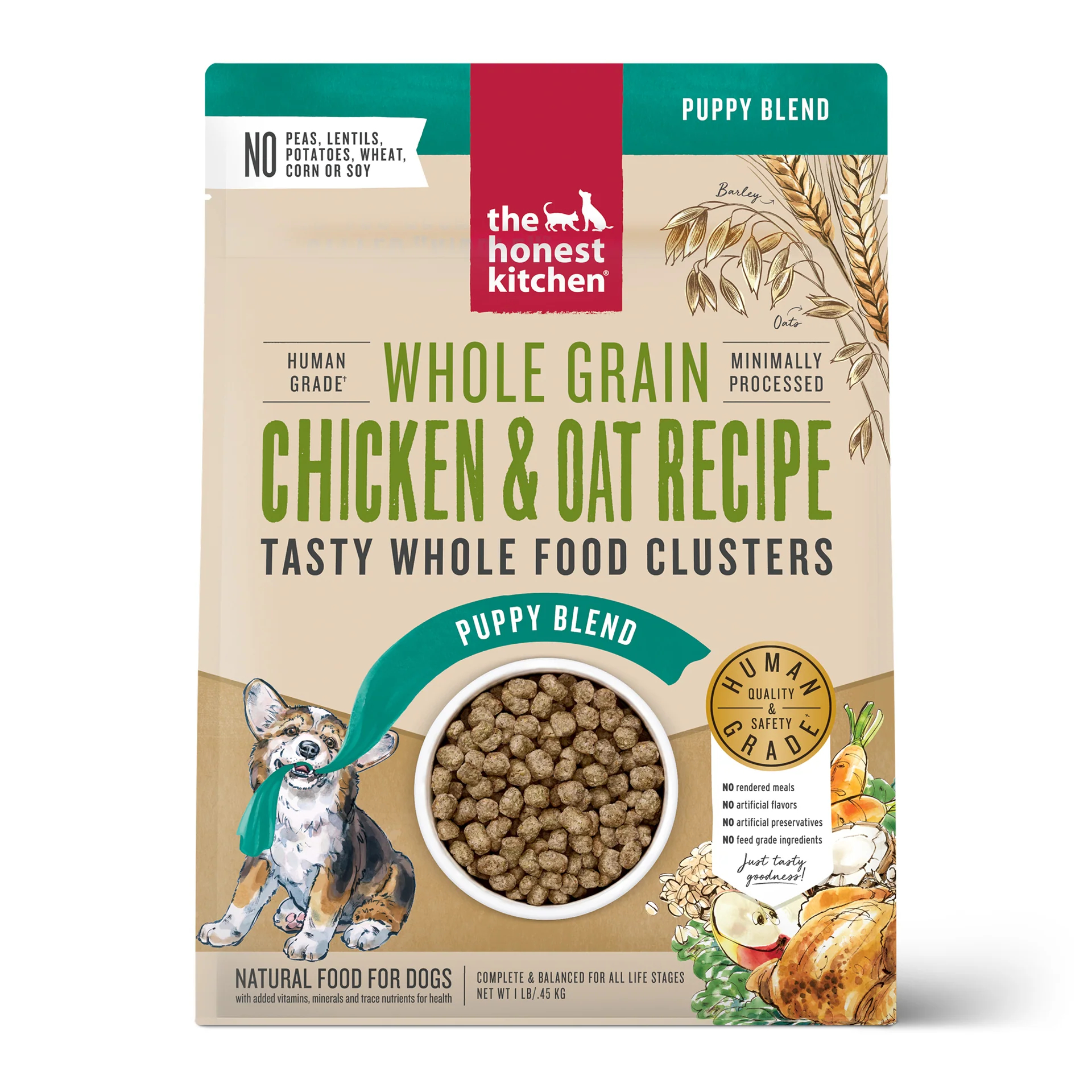 The Honest Kitchen Food Clusters Whole Grain Chicken & Oat Recipe Puppy Blend