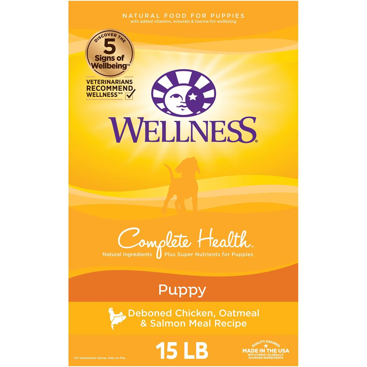 Wellness Complete Health Puppy Deboned Chicken, Oatmeal & Salmon Meal Recipe Dry Dog Food 
