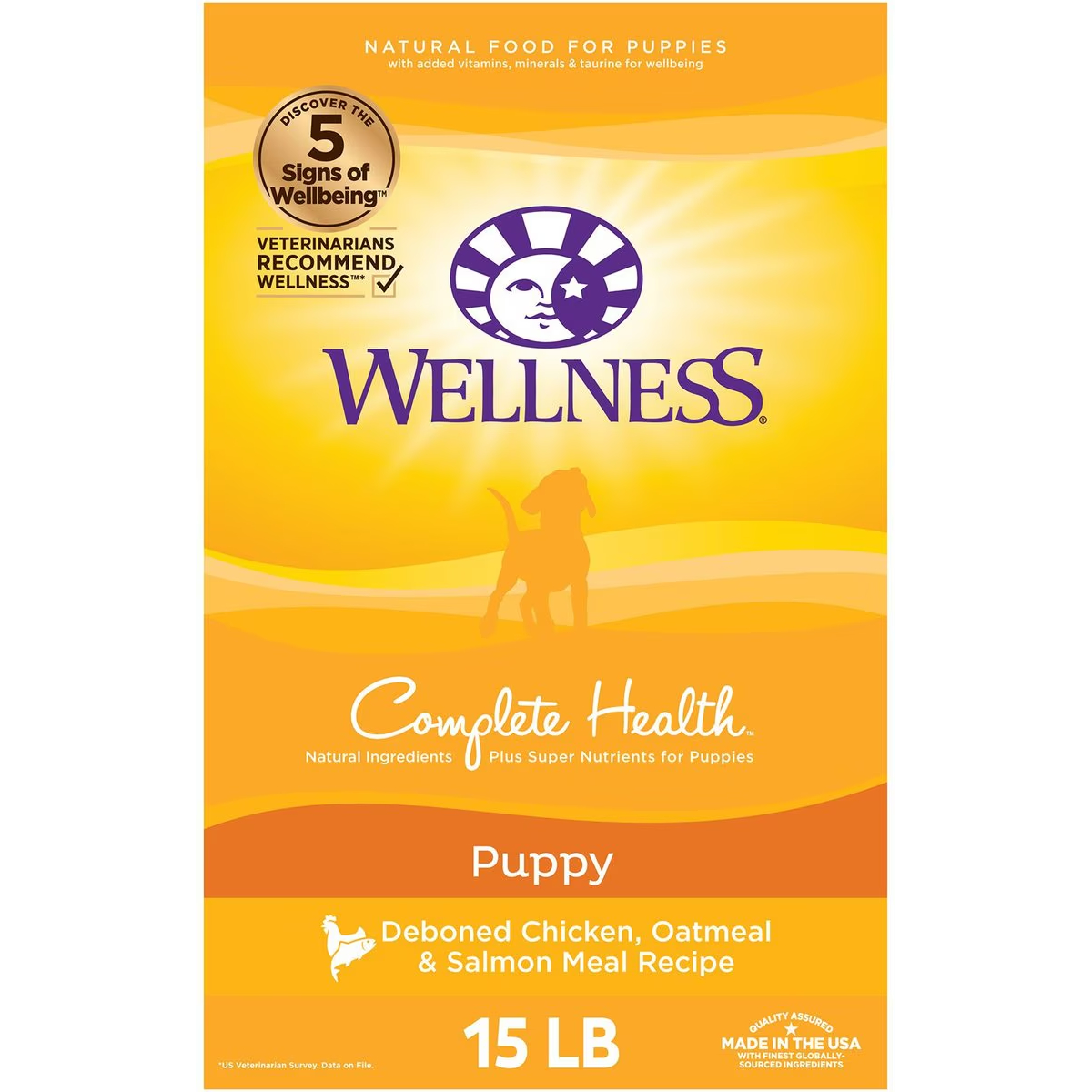 Wellness Complete Health Puppy Deboned Chicken, Oatmeal & Salmon Meal Recipe Dry Dog Food