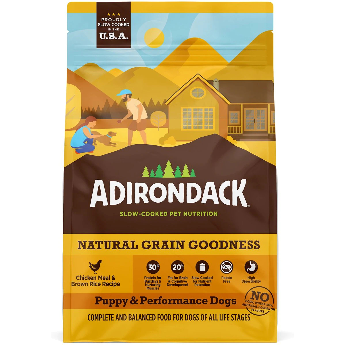 Adirondack 30% Protein High-Fat Recipe Chicken Meal & Brown Rice Puppy & Performance Dogs Dry Dog Food 2024