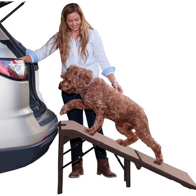 Pet Gear Free-Standing Extra Wide Carpeted Dog Car Ramp