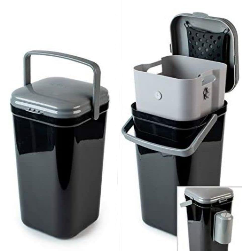 PetFusion Outdoor Pet Waste Disposal, Innovative Dog Poop Trash Can with Locking Handle