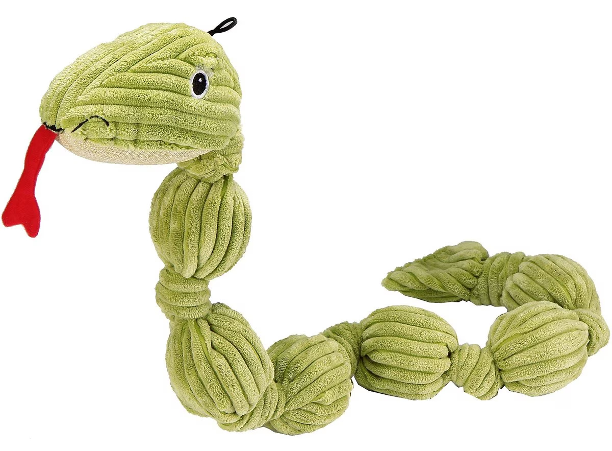 Petique Eco Pet Ball Python Squeaky Hemp Dog Toy