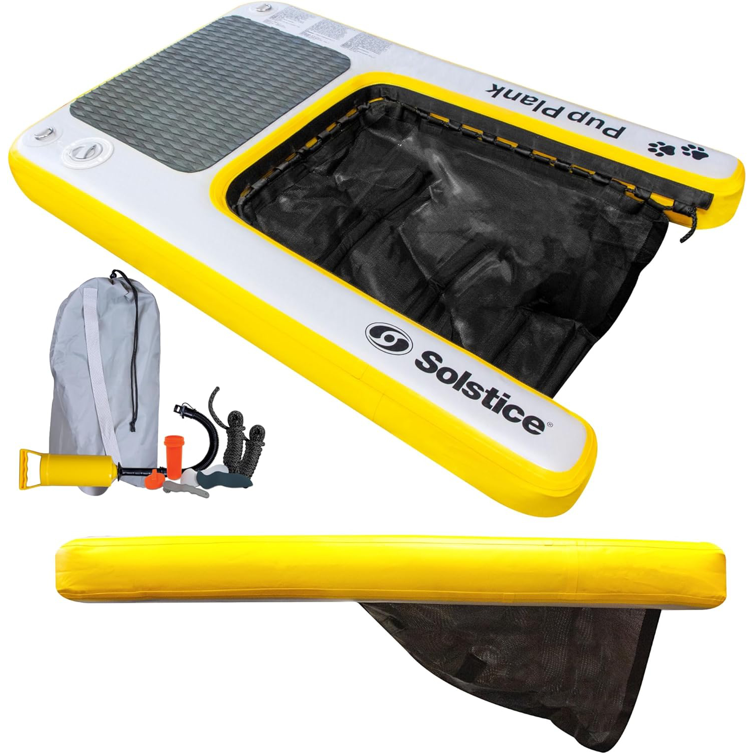 SOLSTICE ORIGINAL Inflatable Pup Plank Dog Float Floating Ramp Ladder For Pools Boats Docks