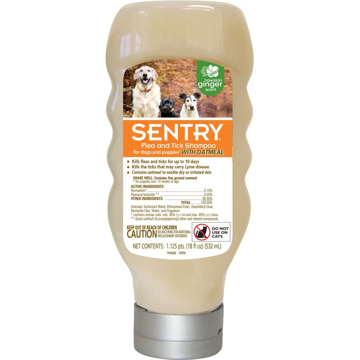 Sentry Flea & Tick Oatmeal Hawaiian Ginger Shampoo for Dogs