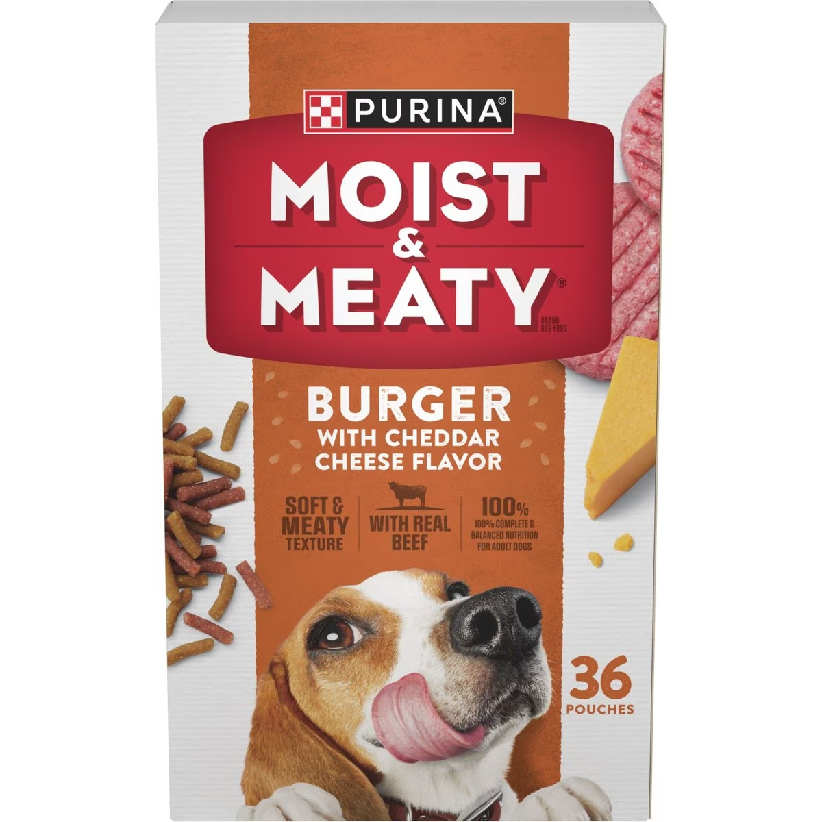 New Project Moist & Meaty Burger with Cheddar Cheese Flavor Dry Dog Food 