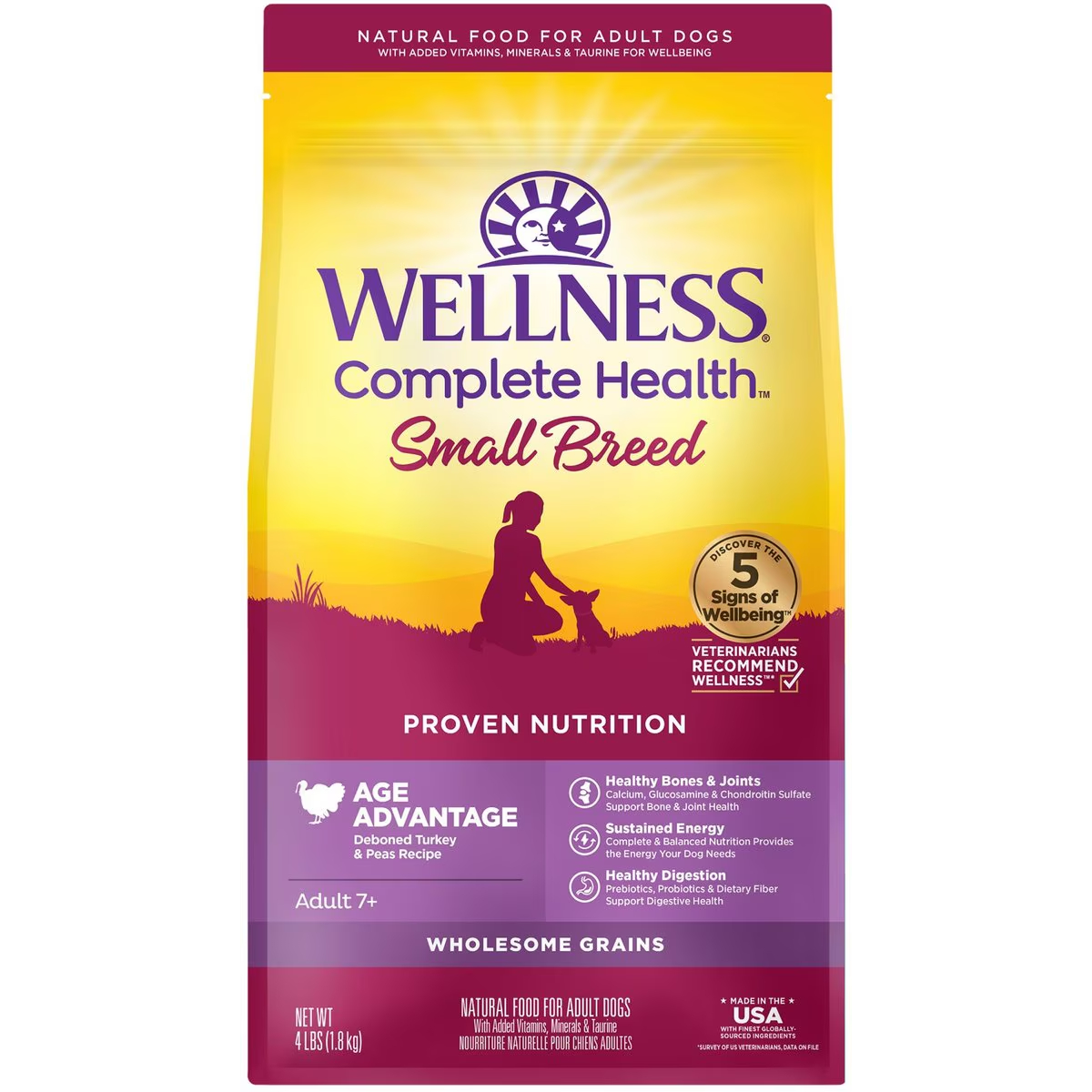 Wellness Small Breed Complete Health Senior Deboned Turkey & Peas Recipe Dry Dog Food