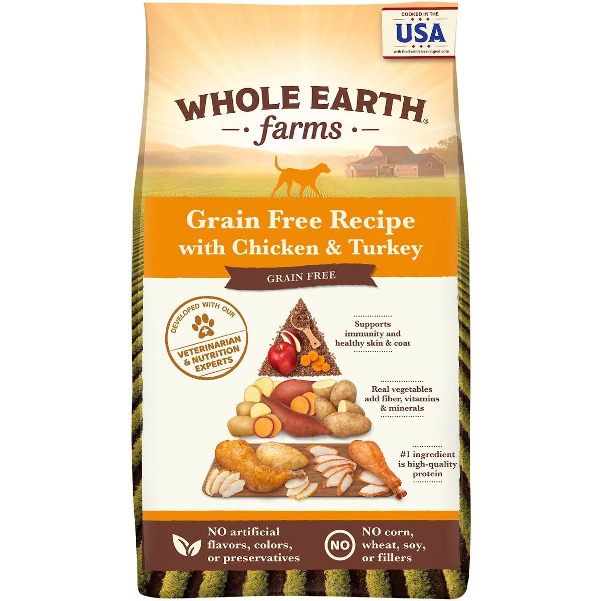Whole Earth Farms Grain-Free Chicken & Turkey Recipe Dry Dog Food 