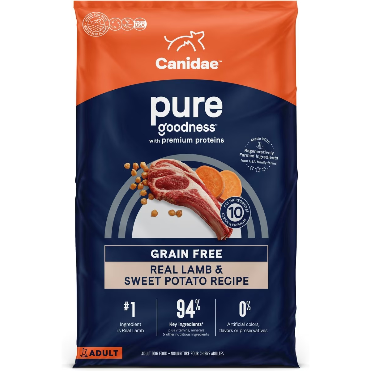 CANIDAE Pure Goodness Real Lamb & Sweet Potato Recipe Adult Dry Dog Food 