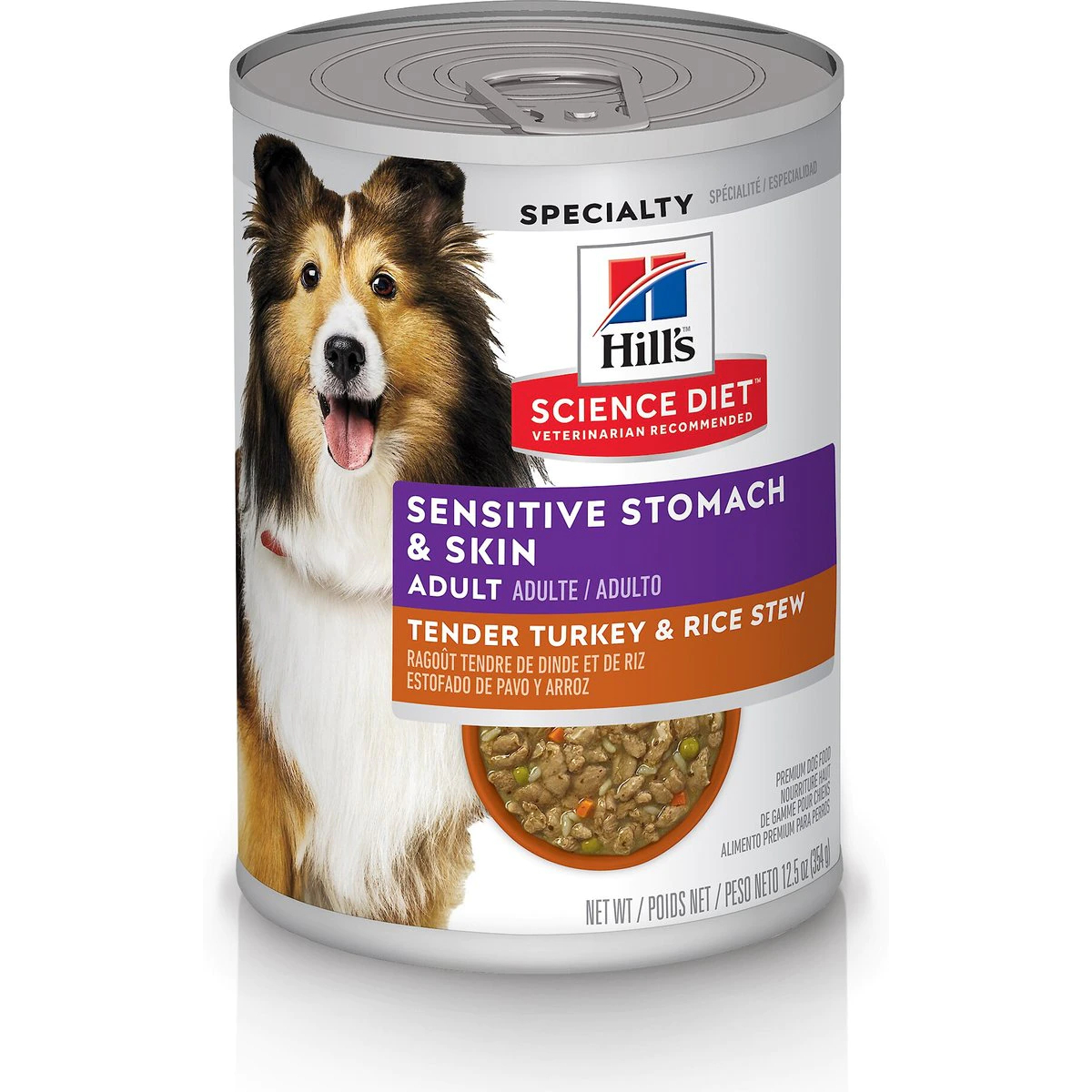 Hill's Science Diet Adult Sensitive Stomach & Skin Tender Turkey & Rice Stew Canned Dog Food