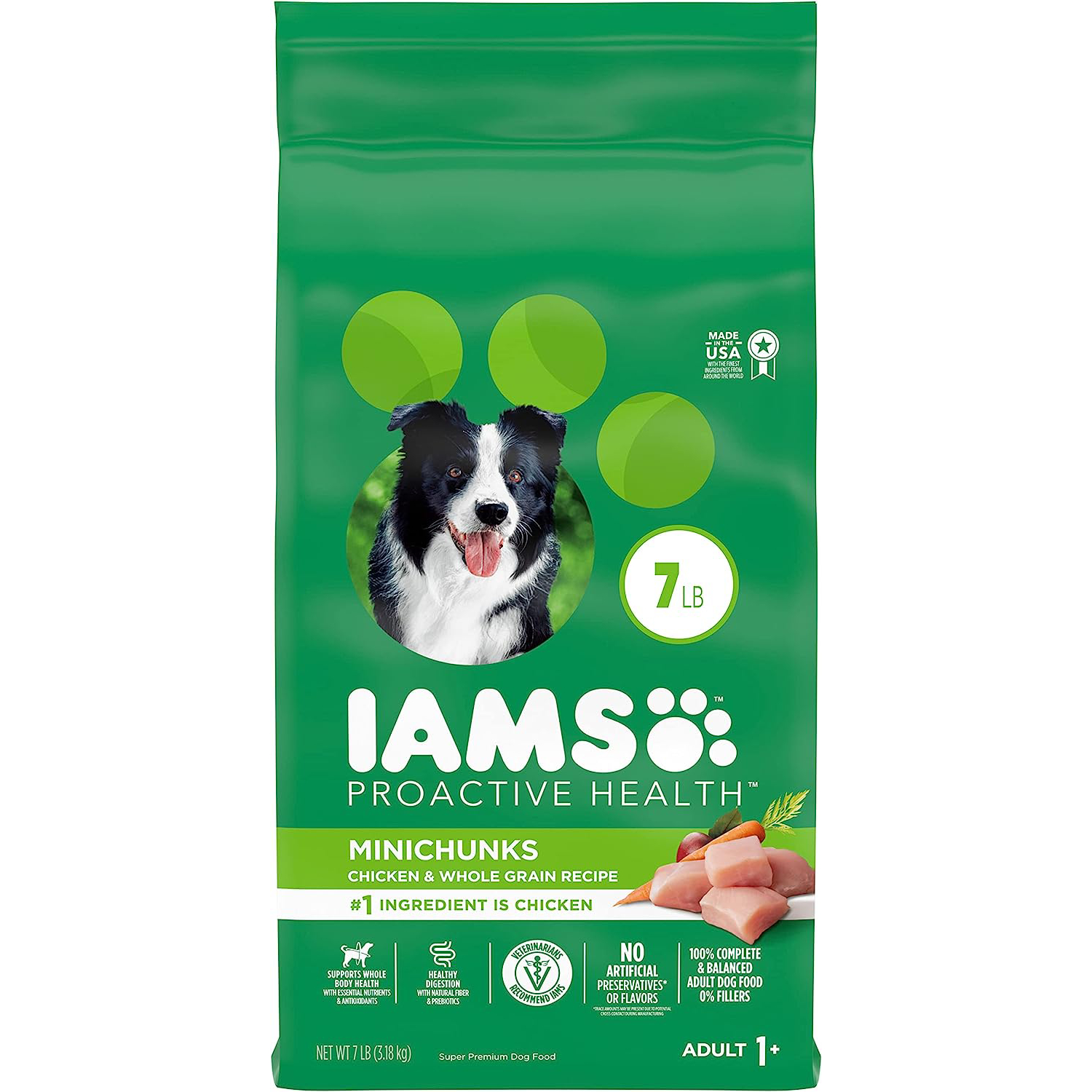 IAMS Adult Minichunks Small Kibble High Protein Dry Dog Food with Real Chicken