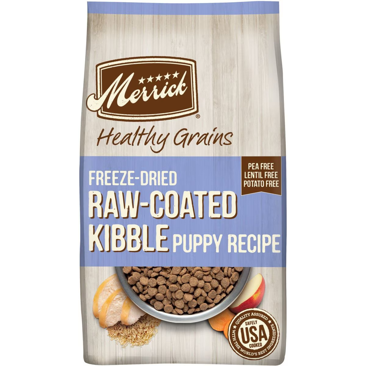 Merrick Healthy Grains Raw-Coated Kibble Puppy Recipe Freeze-Dried Dry Dog Food