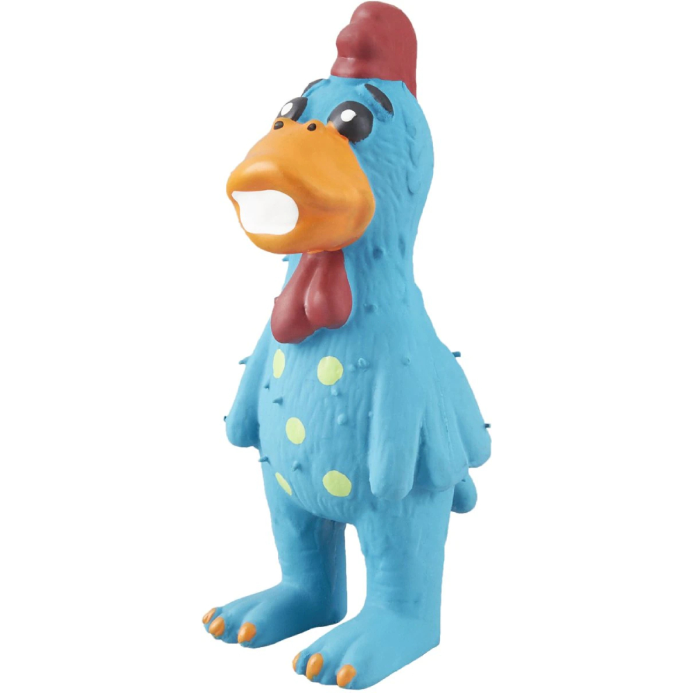 Multipet Latex Polka Dot Globken Chicken Squeaky Dog Toy 