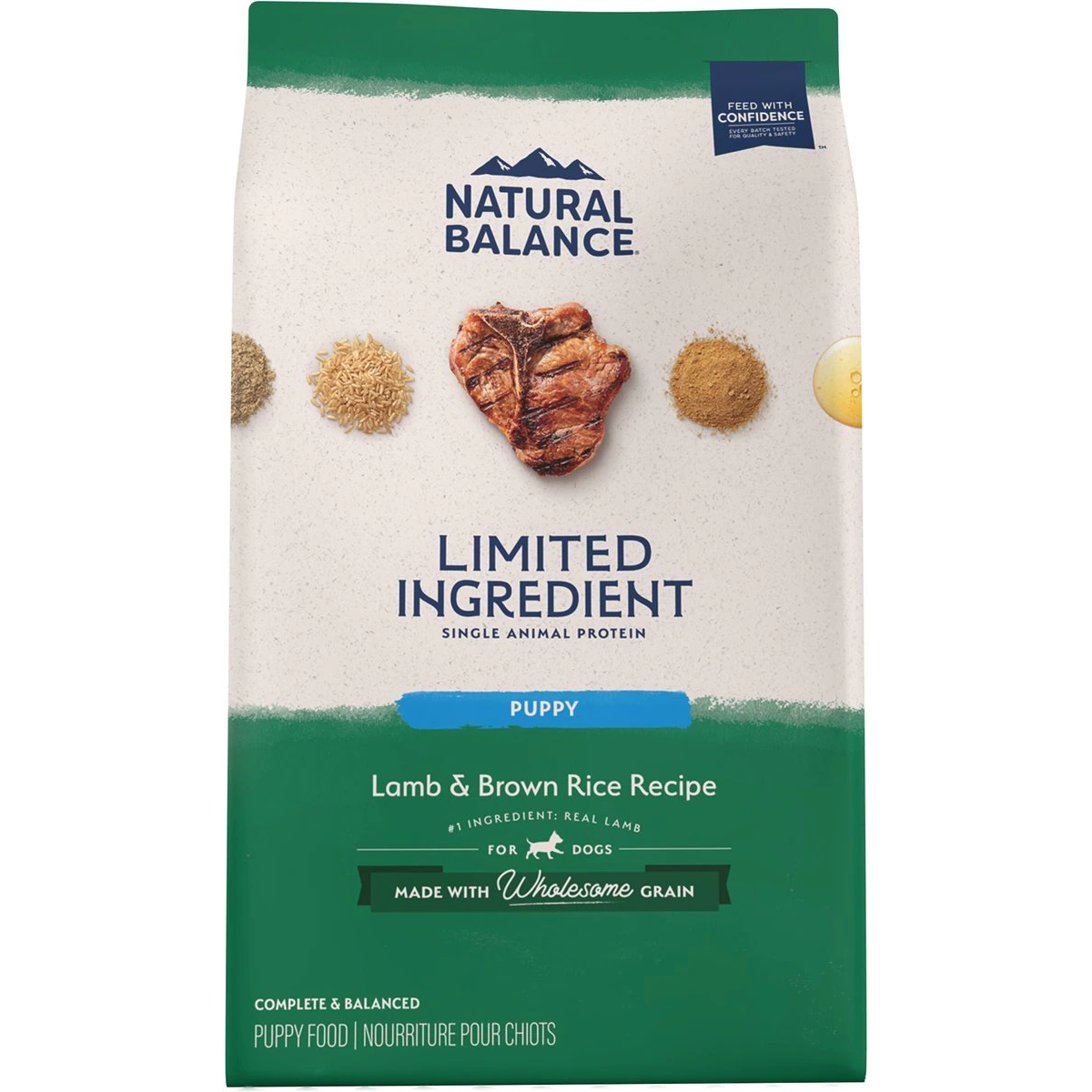 Natural Balance Limited Ingredient Lamb & Brown Rice Puppy Recipe Dry Dog Food New