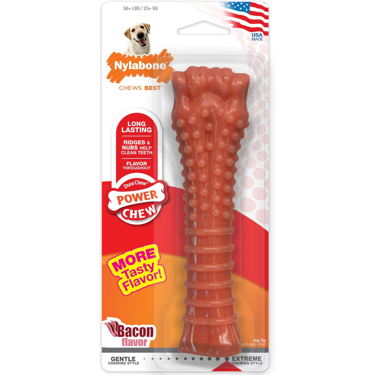 Nylabone Bacon Flavored Dog Chew Toy new