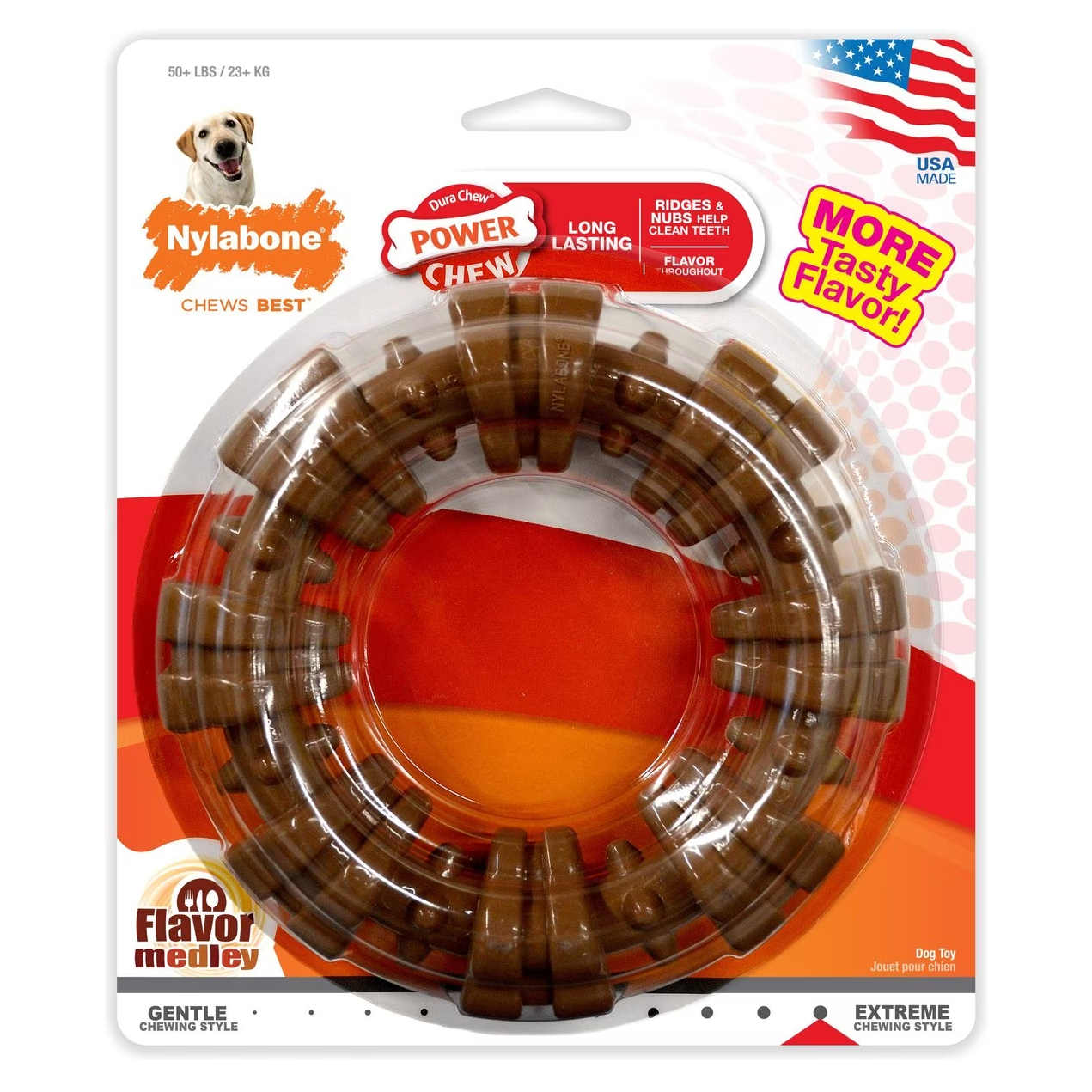 Nylabone Chew Textured Ring Dog Chew Toy