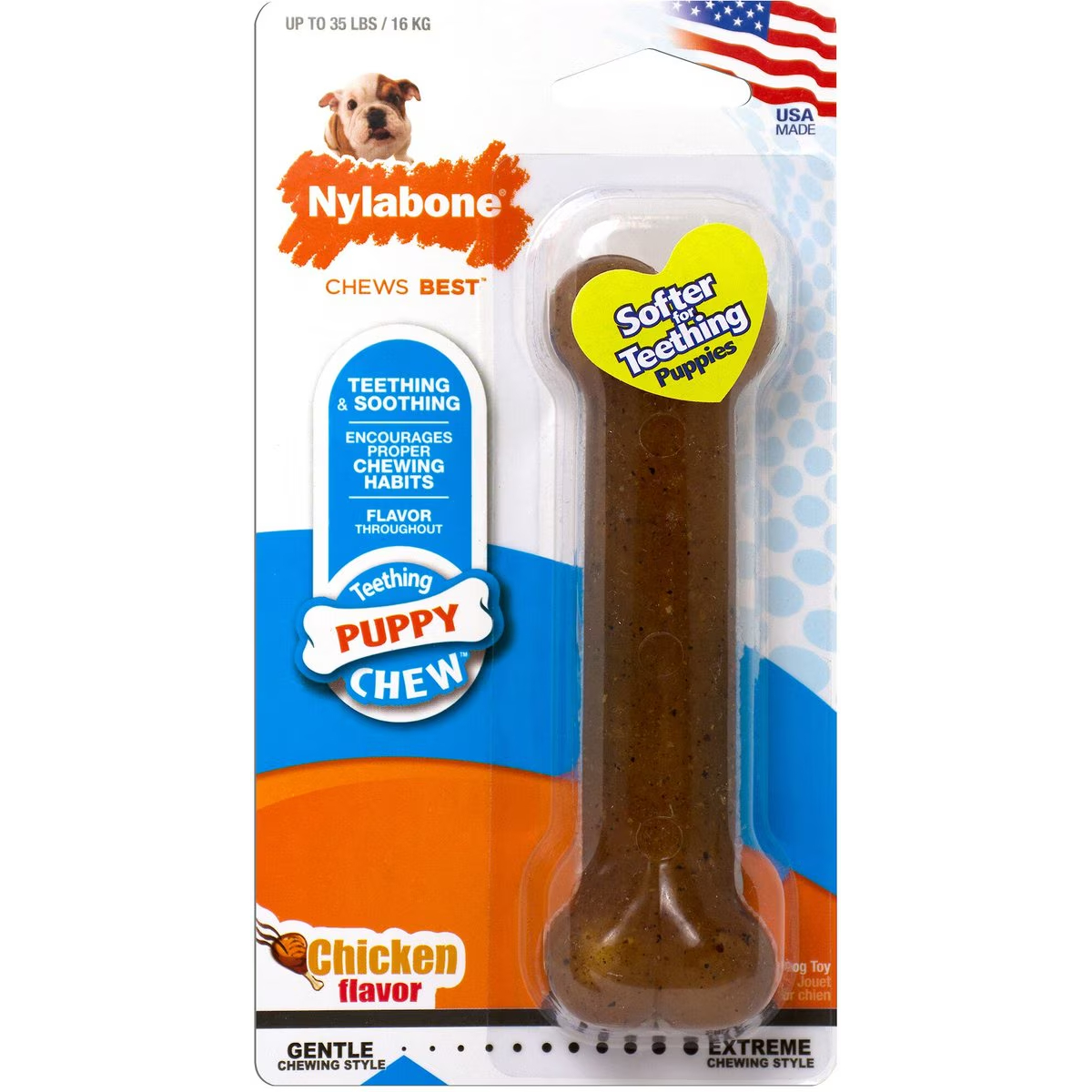 Nylabone Just for Puppies Teething Chew Toy Classic Bone