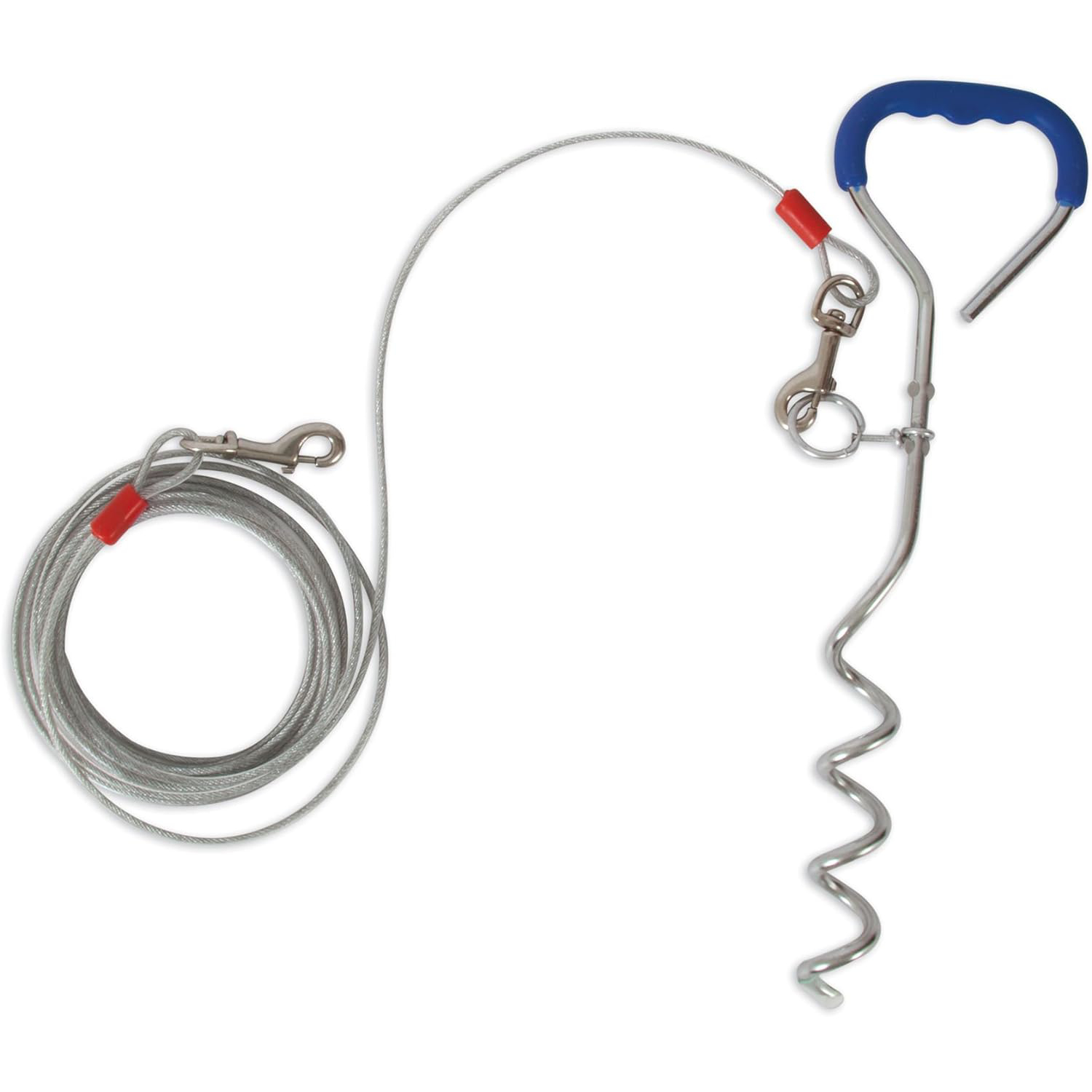 Petmate Easyturn 18 Inch Spiral Stake Dog Tie Out With 20 Foot Cable