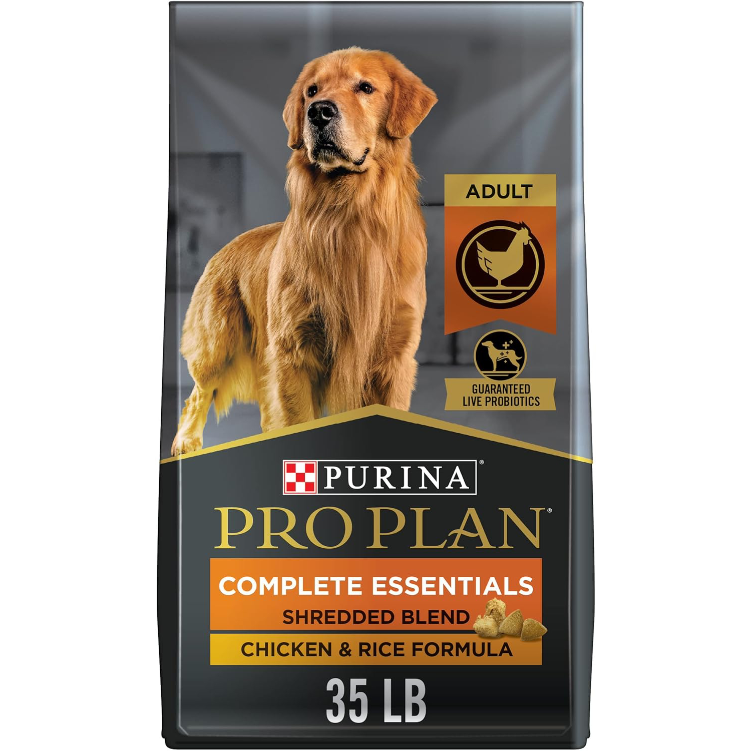 Purina Pro Plan High Protein Dog Food With Probiotics for Dogs, Shredded Blend Chicken & Rice Formula