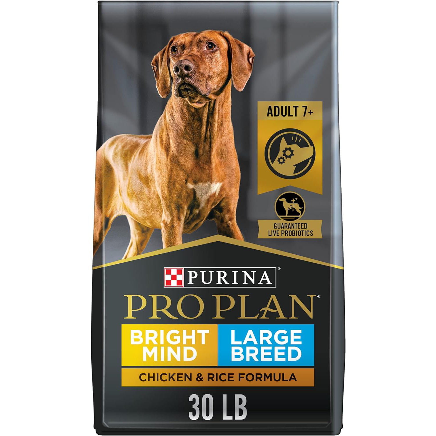 Purina Pro Plan Large Breed Senior Dog Food, Bright Mind 7+ Chicken & Rice Formula 