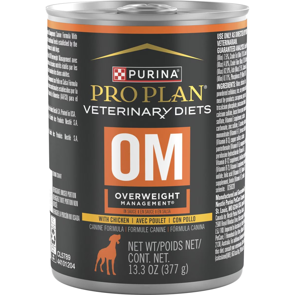 Purina Pro Plan Veterinary Diets OM Overweight Management Wet Dog Food New