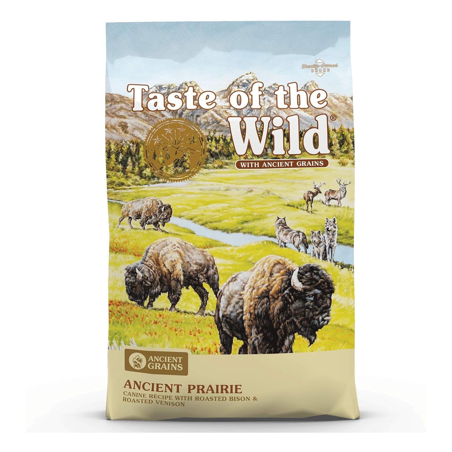 Taste of the Wild with Ancient Grains, Ancient Prairie Canine Recipe with Roasted Bison and Venison Dry Dog Food