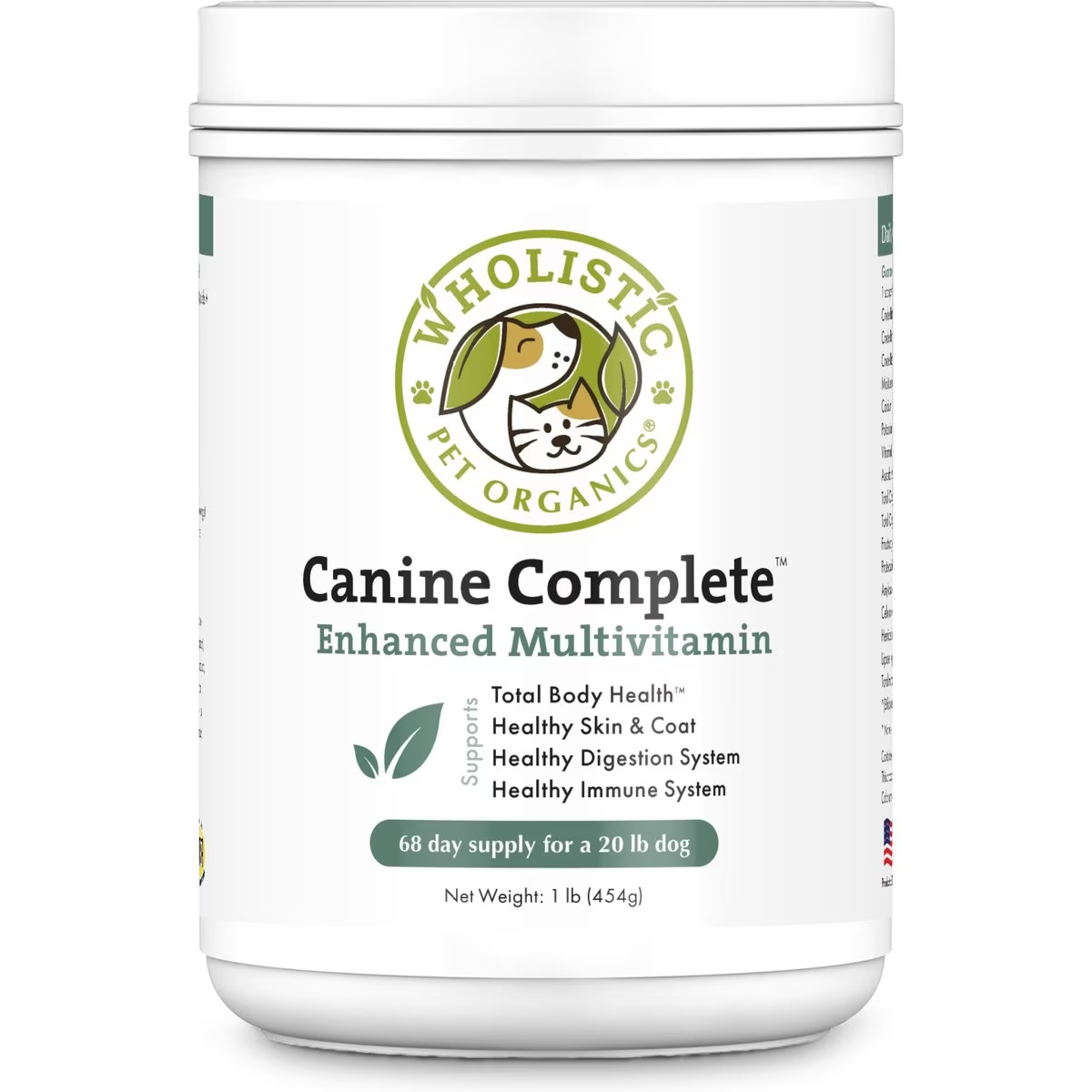 Wholistic Pet Organics Canine Complete Enhanced Daily Multivitamin for Dogs Supplement