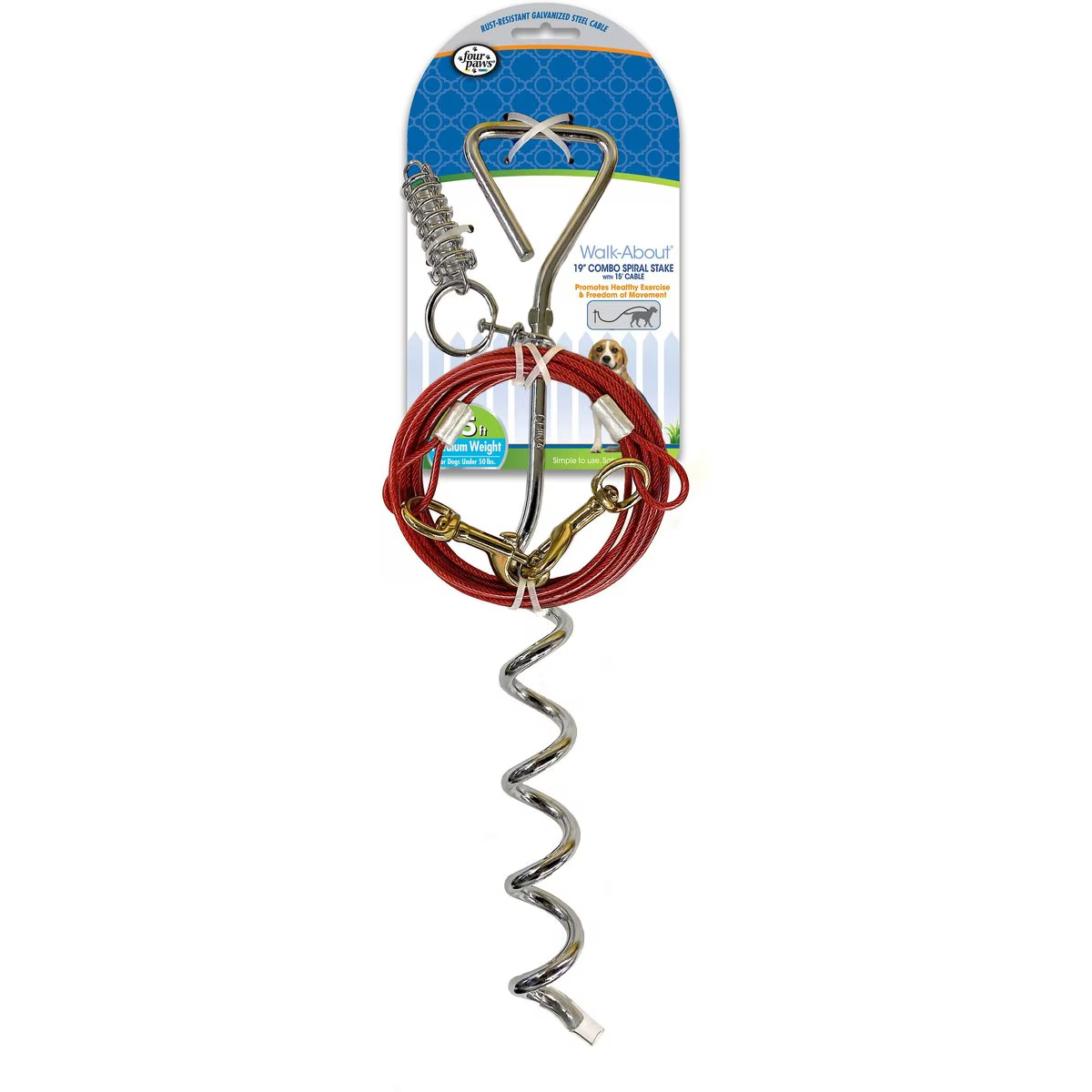 four Paws Walk-About Spiral Tie-Out Stake for Dogs