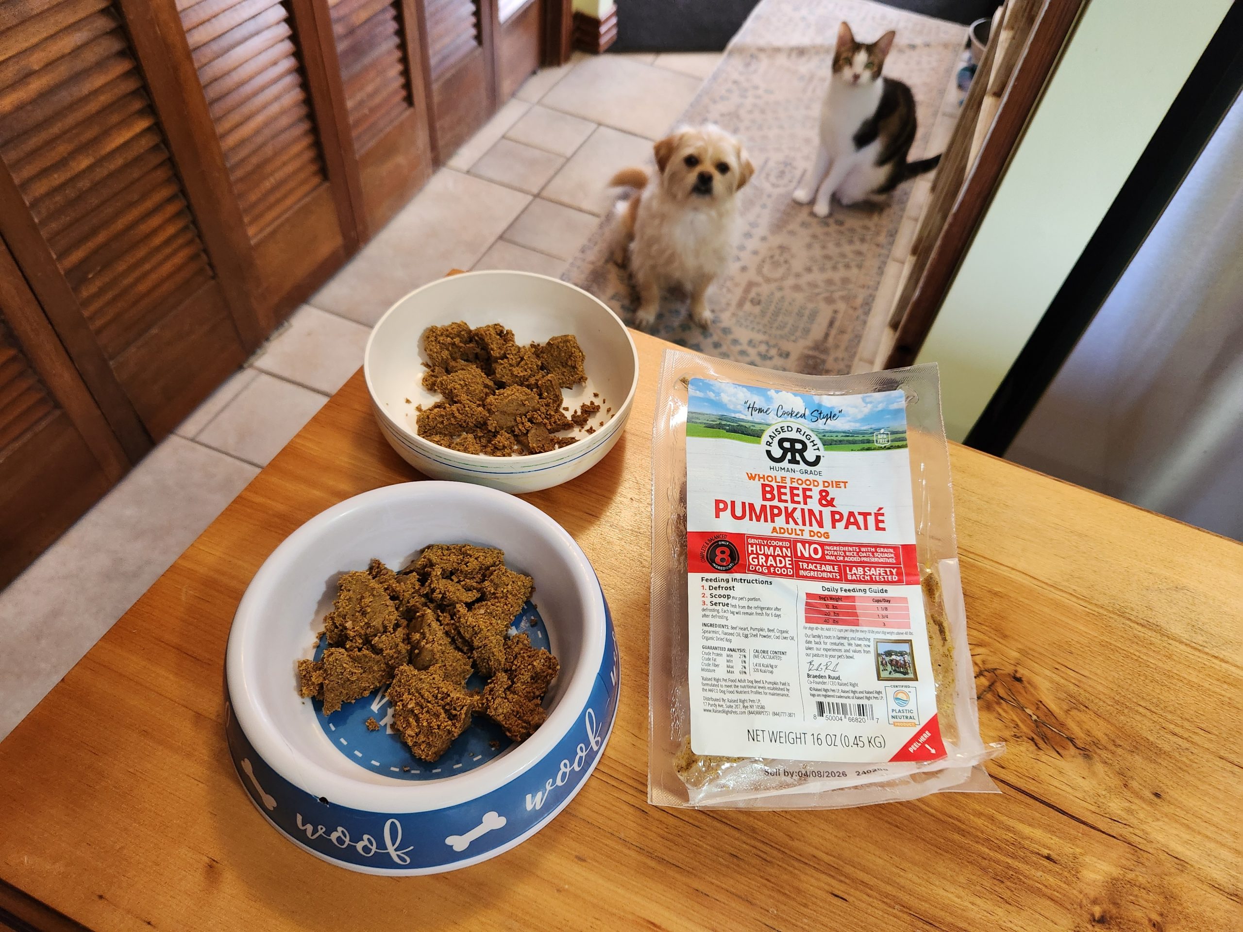 Rasied Right package with dogs in the background
