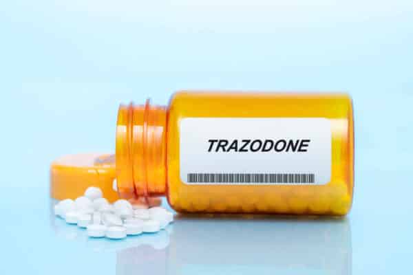 Trazodone Drug In Prescription Medication Pills Bottle