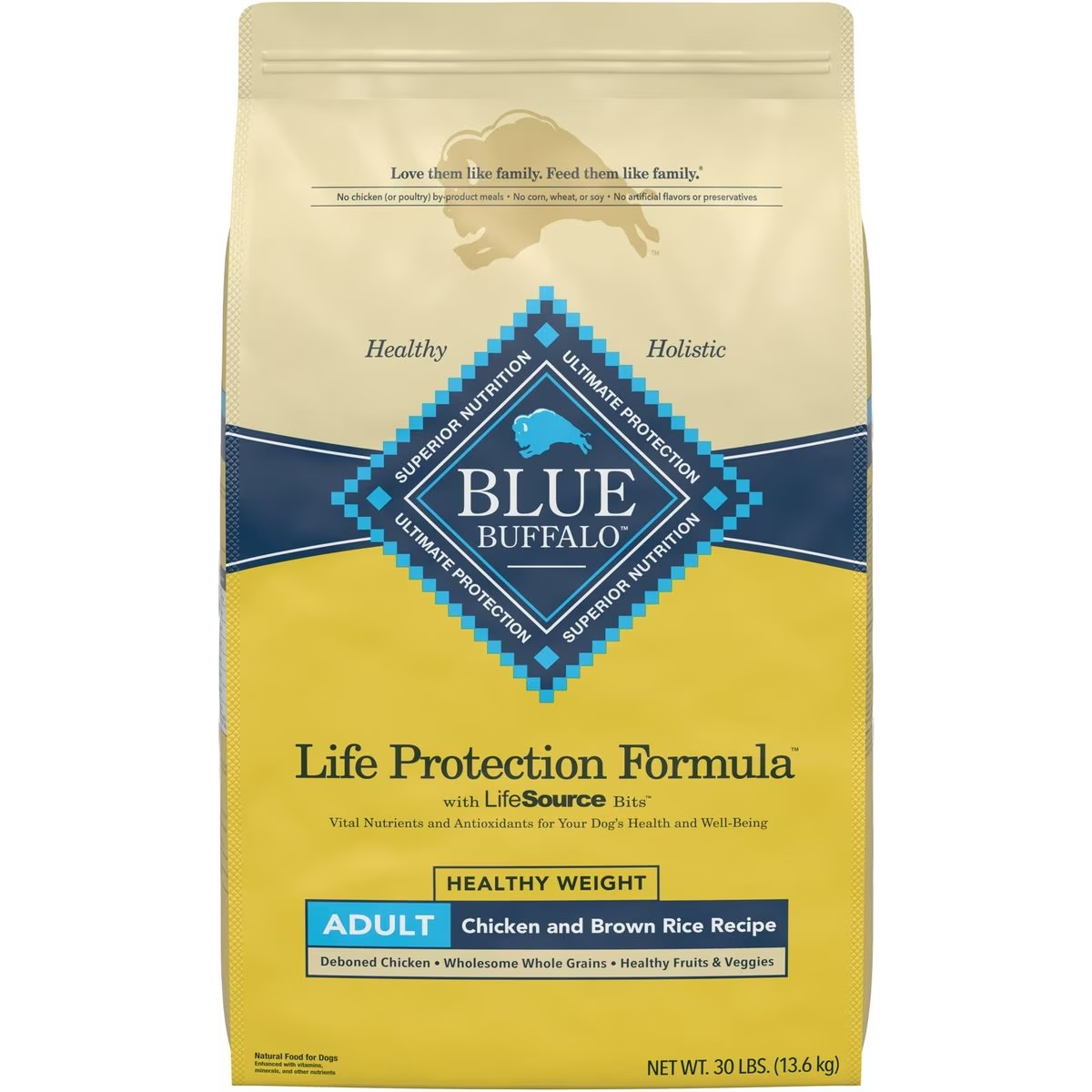 Blue Buffalo Life Protection Formula Healthy Weight Adult Chicken & Brown Rice Recipe Dry Dog Food 