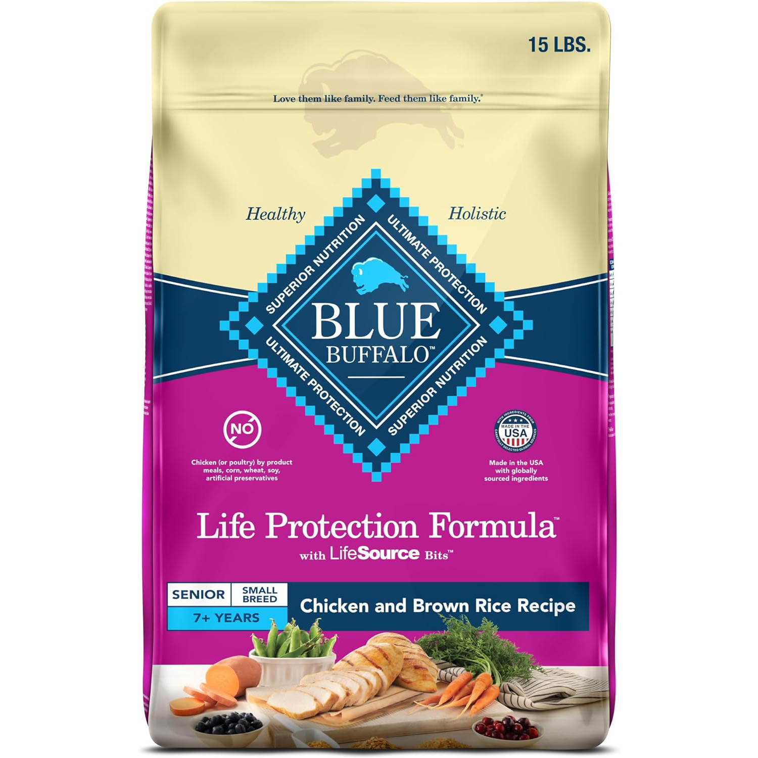 Blue Buffalo Life Protection Formula Small Breed Senior Dry Dog Food 