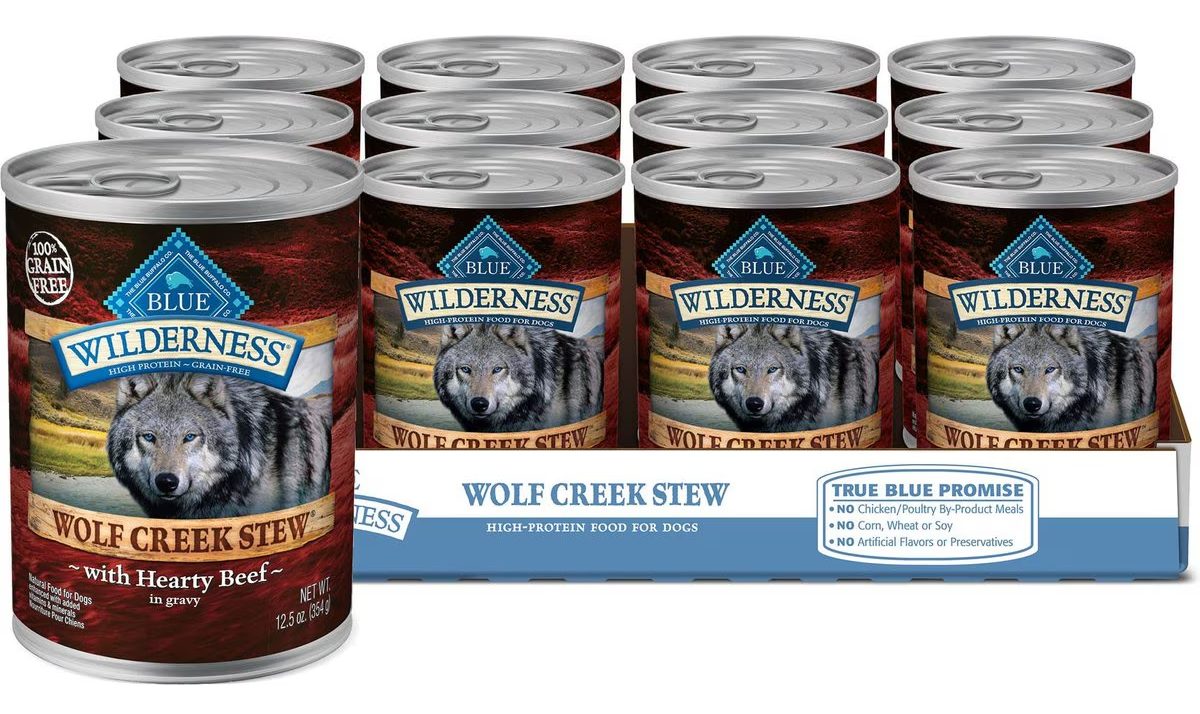 Blue Buffalo Wilderness Wolf Creek Stew Hearty Beef Stew Grain-Free Adult Canned Dog Food