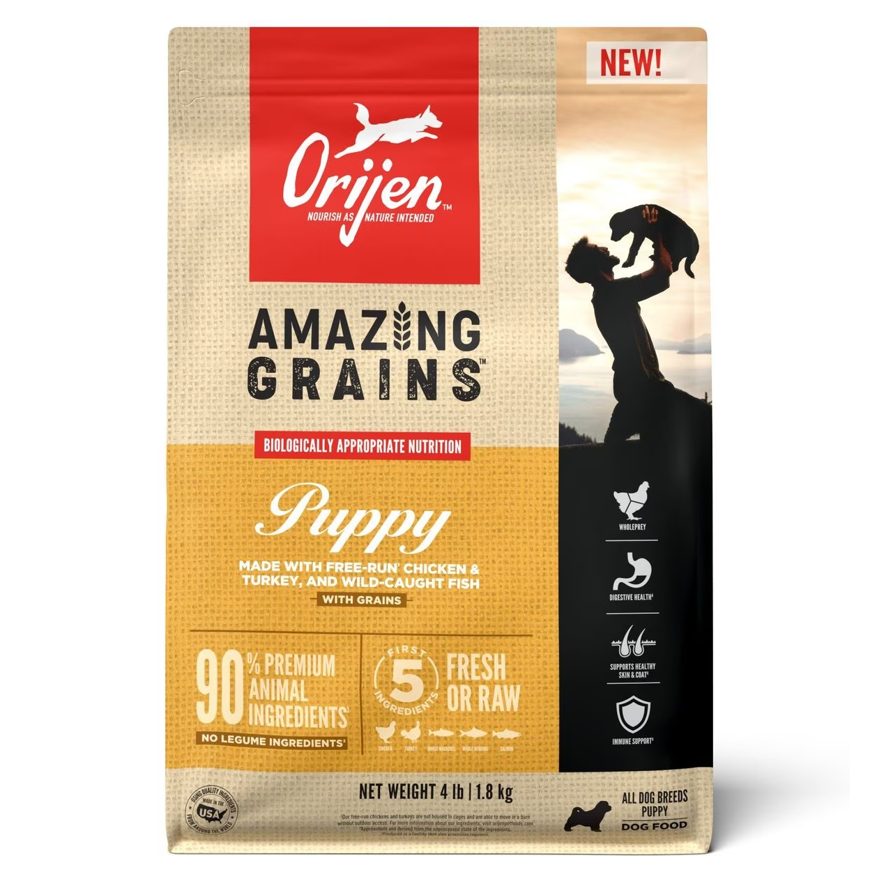 ORIJEN Amazing Grains Puppy Dry Dog Food