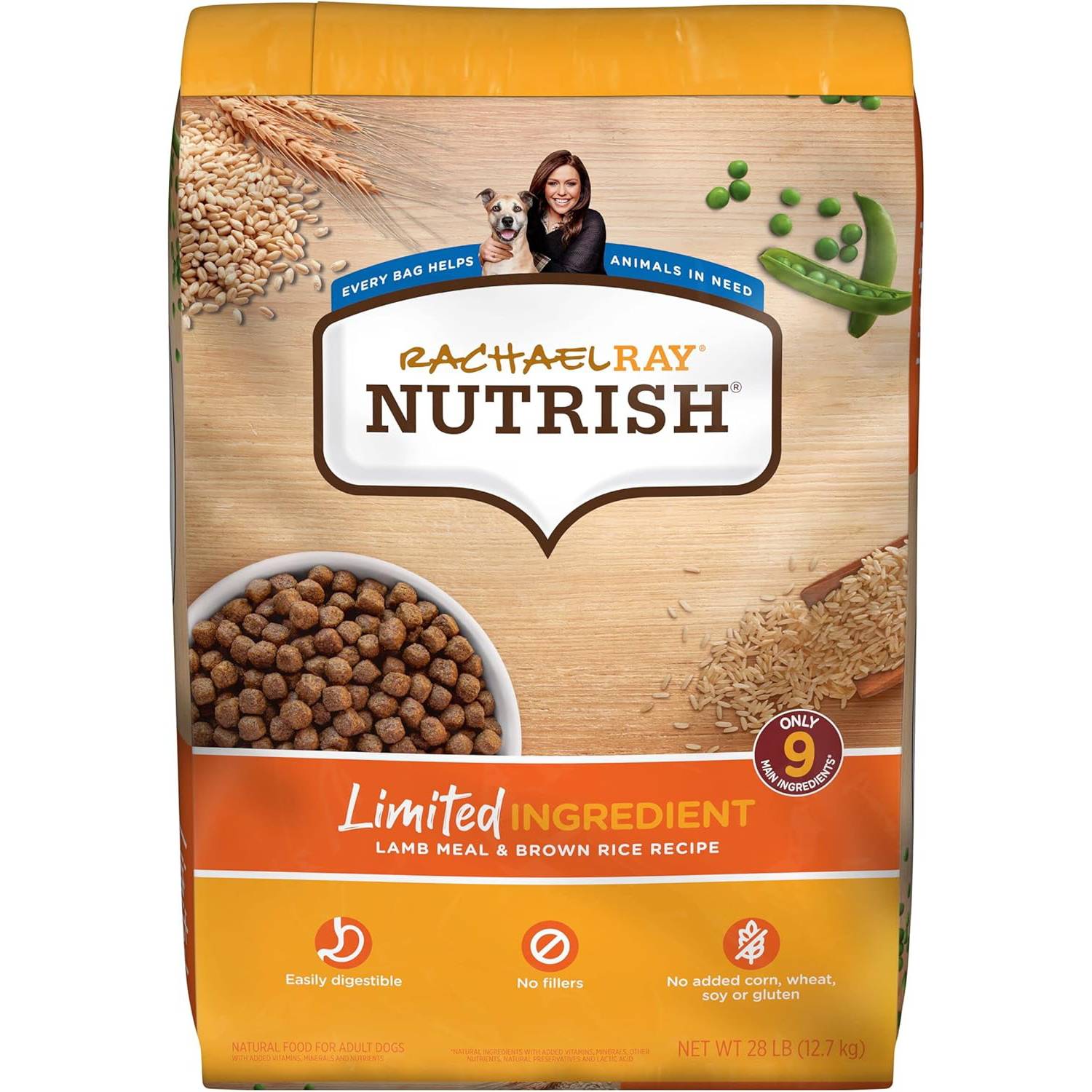 Rachael Ray Nutrish Limited Ingredient Dog Food, Lamb Meal & Brown Rice Recipe