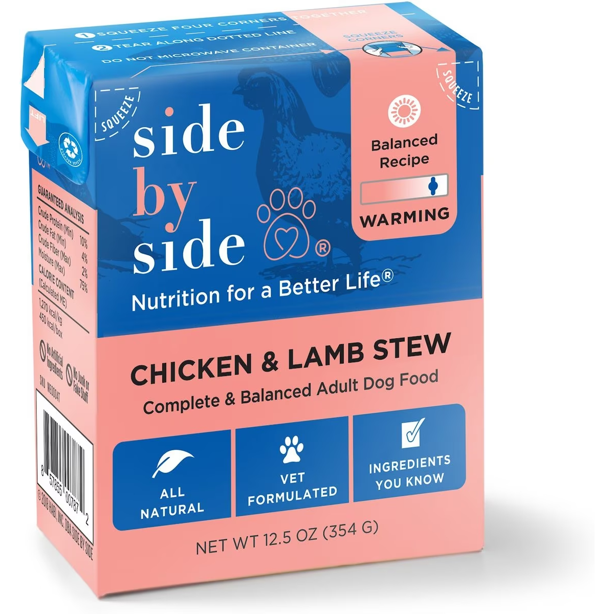 Side By Side Warming Complete & Balanced Chicken & Lamb Stew Wet Dog Food