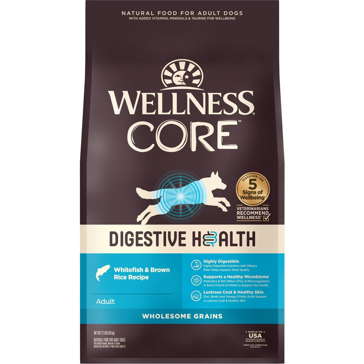 Wellness CORE Digestive Health Wholesome Grains Whitefish & Brown Rice Recipe Dry Dog Food