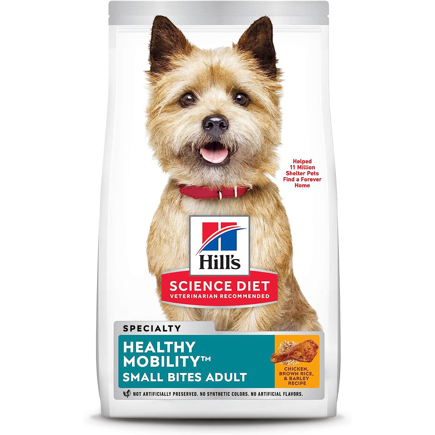 Hill's Science Diet Adult Healthy Mobility Small Bites Chicken Meal, Brown Rice & Barley Recipe Dry Dog Food 