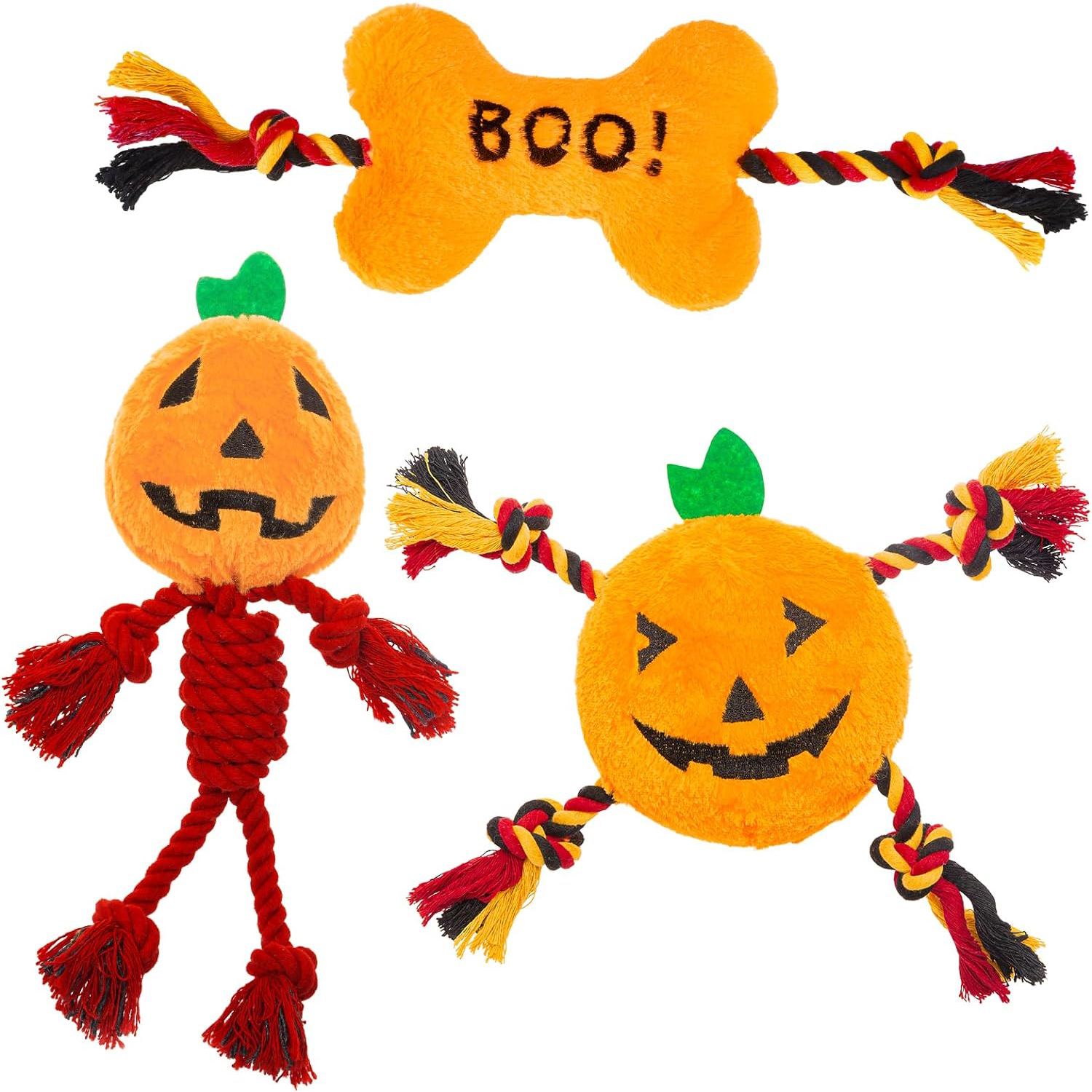 PUPTECK Halloween Dog Squeaky Chew Toys