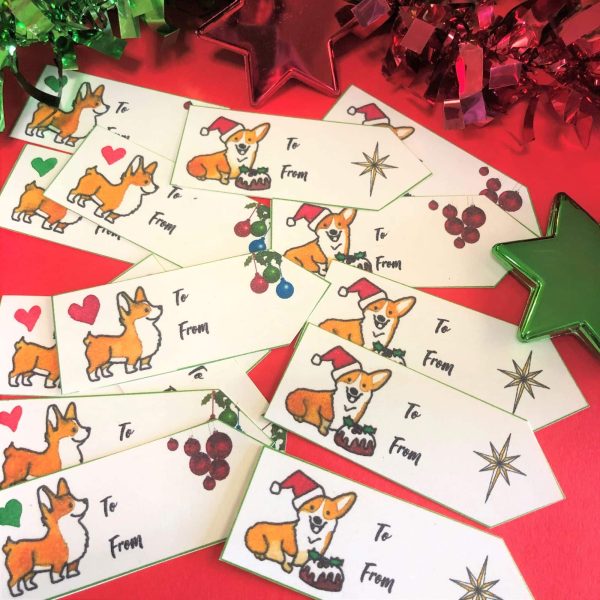 dog themed holiday gift tags