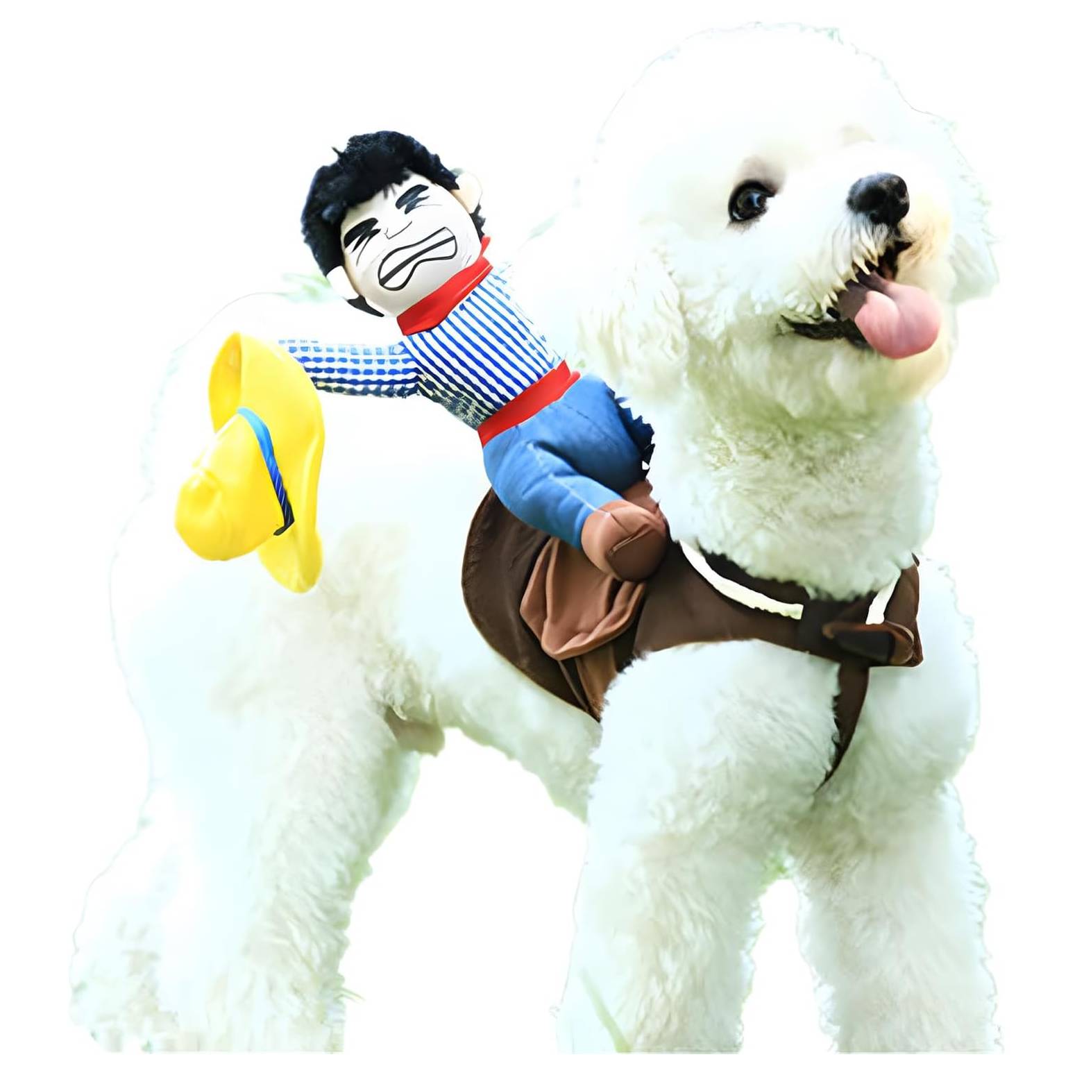 DELIFUR Funny Dog Cowboy Riding Costume