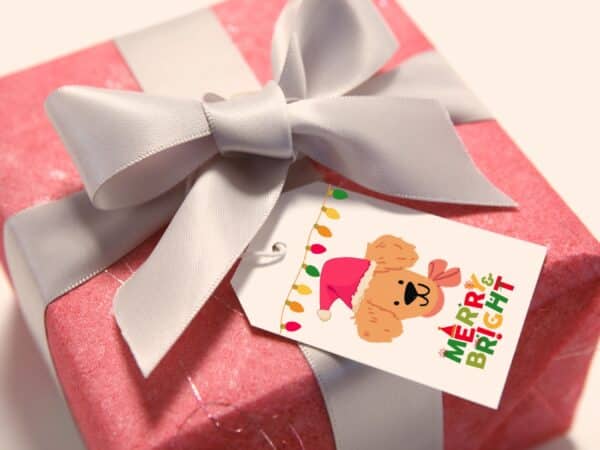 dog themed holiday gift tags
