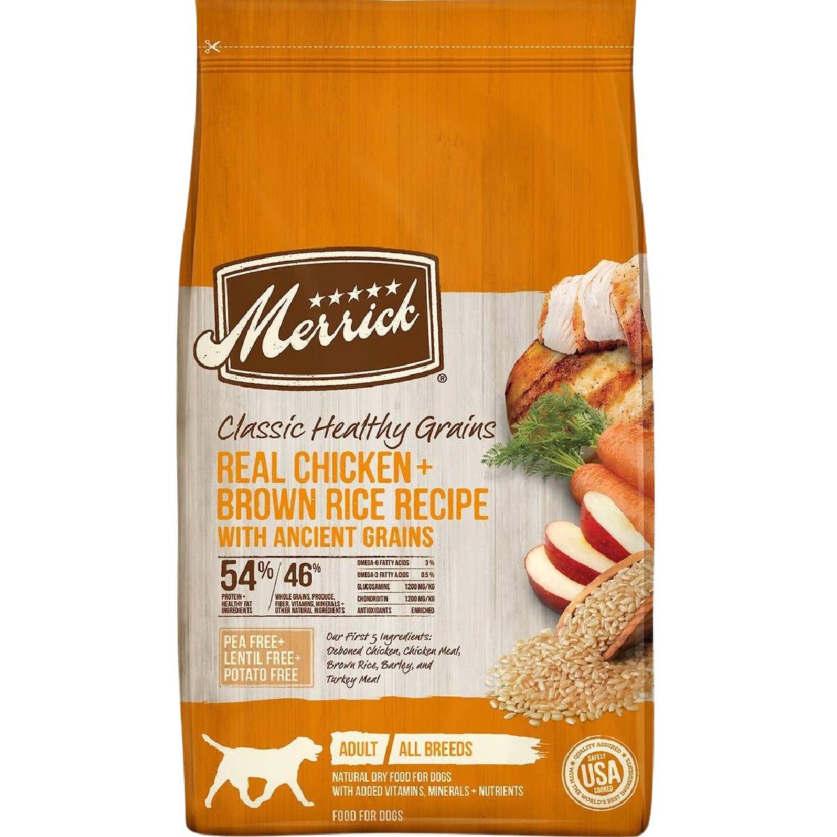 Merrick Classic Healthy Grains Real Chicken + Brown Rice Recipe with Ancient Grains Adult Dry Dog Food