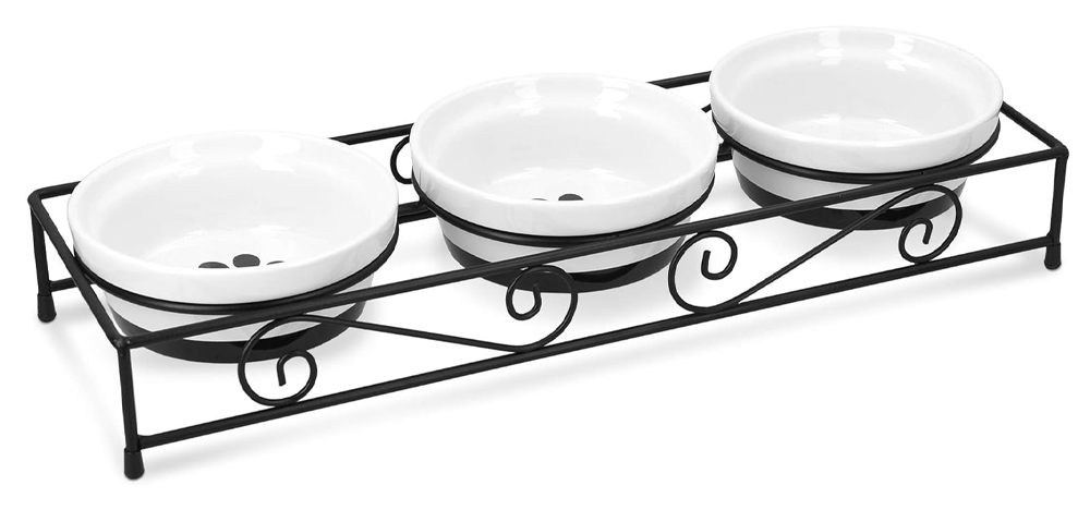 Navaris Ceramic Pet Bowl Set
