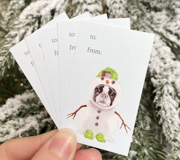 dog themed holiday gift tags