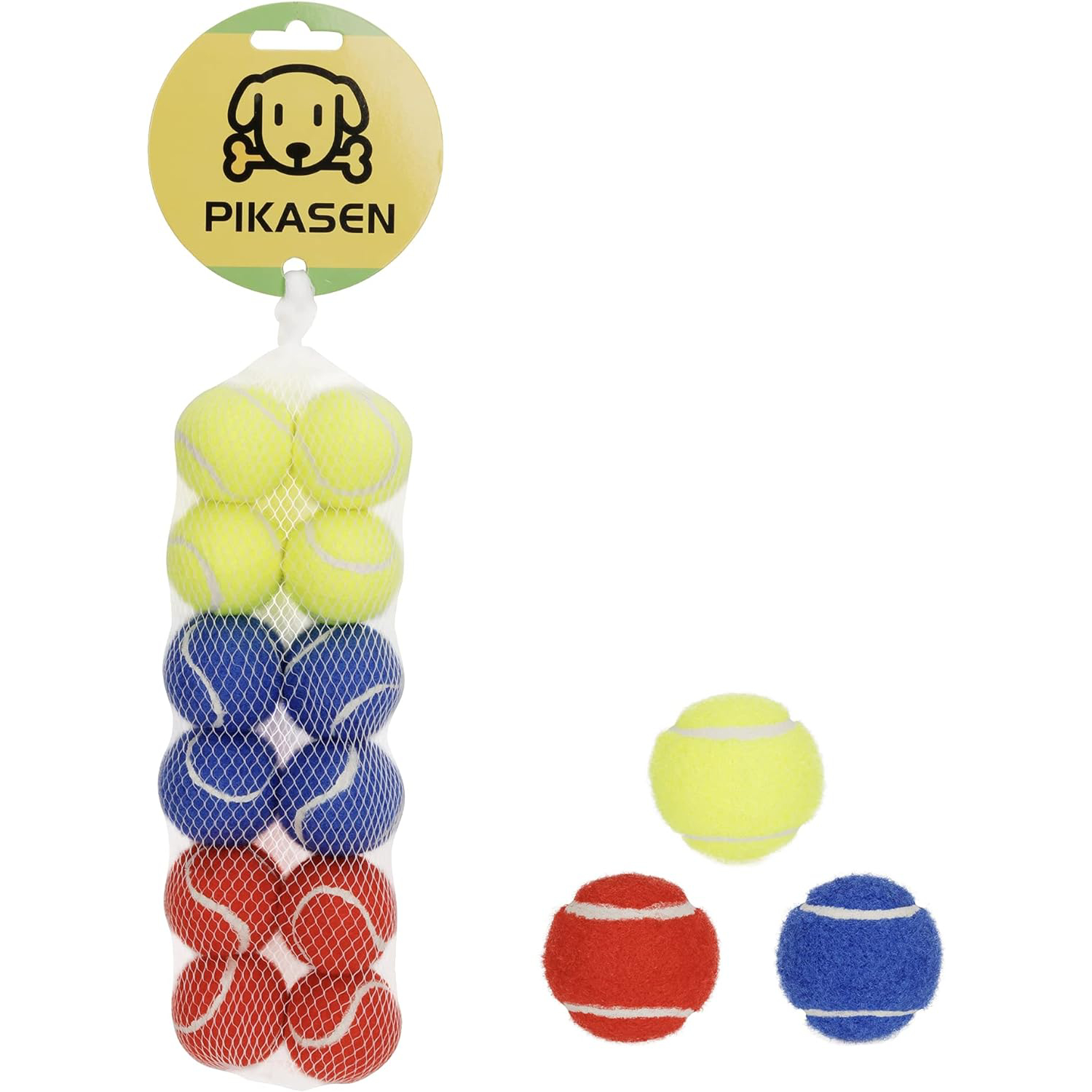 PIKASEN Small Tennis Ball Set for Dogs and Cats
