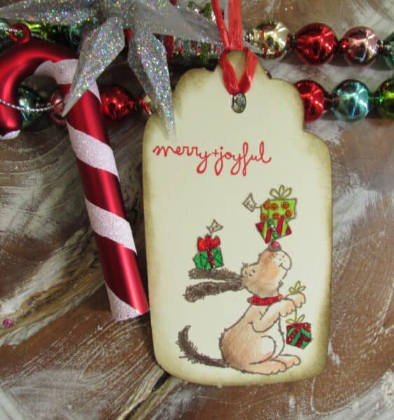 dog themed holiday gift tags