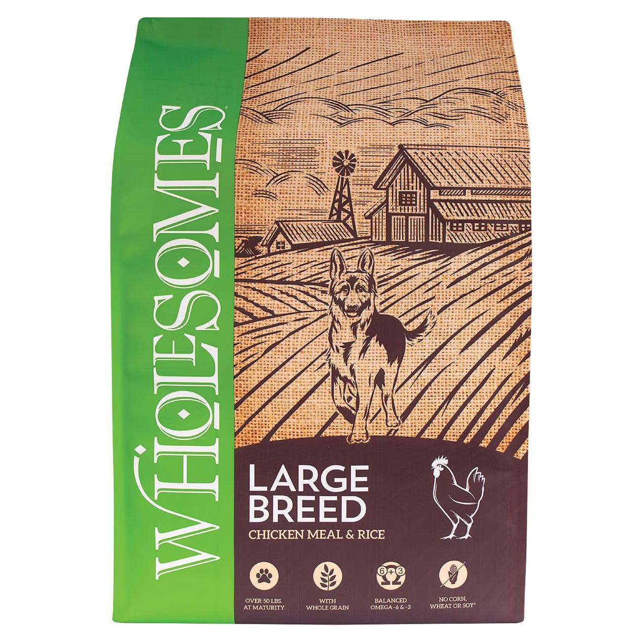 Wholesomes Large Breed with Chicken Meal & Rice Formula